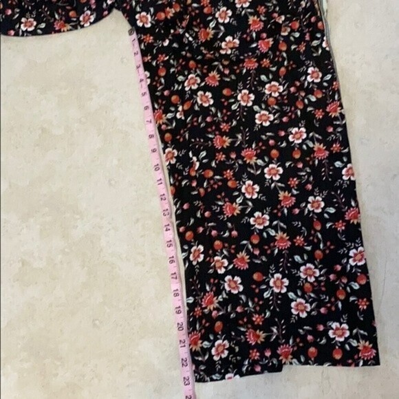 ADRIENNE Vittadini Size Medium Floral Wide Leg Pant Waist Tie Pockets - Picture 13 of 14